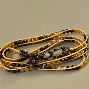 23 1/2” Fair Trade Beaded wrap bracelet /anklet or necklace. Hand Made